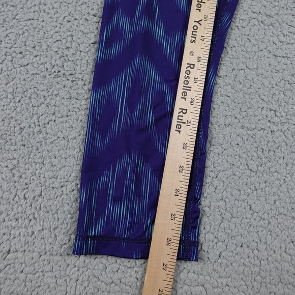 ROXY Capri Leggings Womens Small Blue Pattern Drawstring Run Swim Surf Stretch - Picture 6 of 15